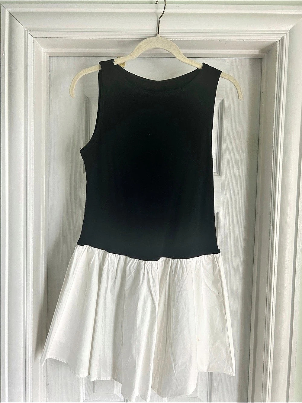 Poplin Tank Dress Black & White